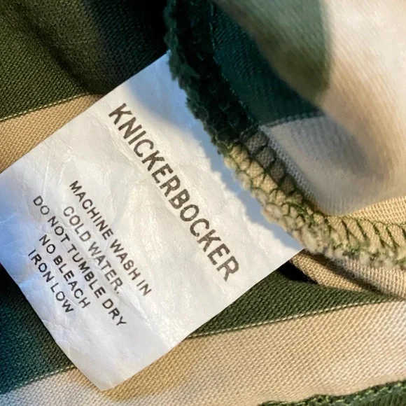 Knickerbocker heavyweight Striped Long Sleeve Shirt - Green and Cream - Picture 4 of 7